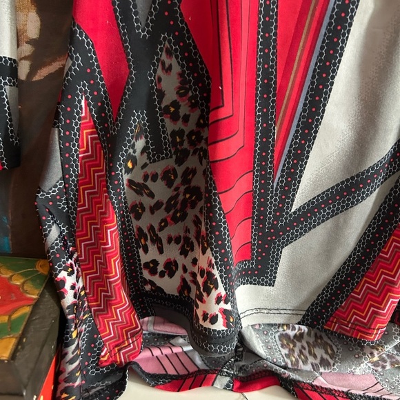 Vintage 90s Y2K Colorful Geometric Women's Blouse Top Size Large - Picture 13 of 16